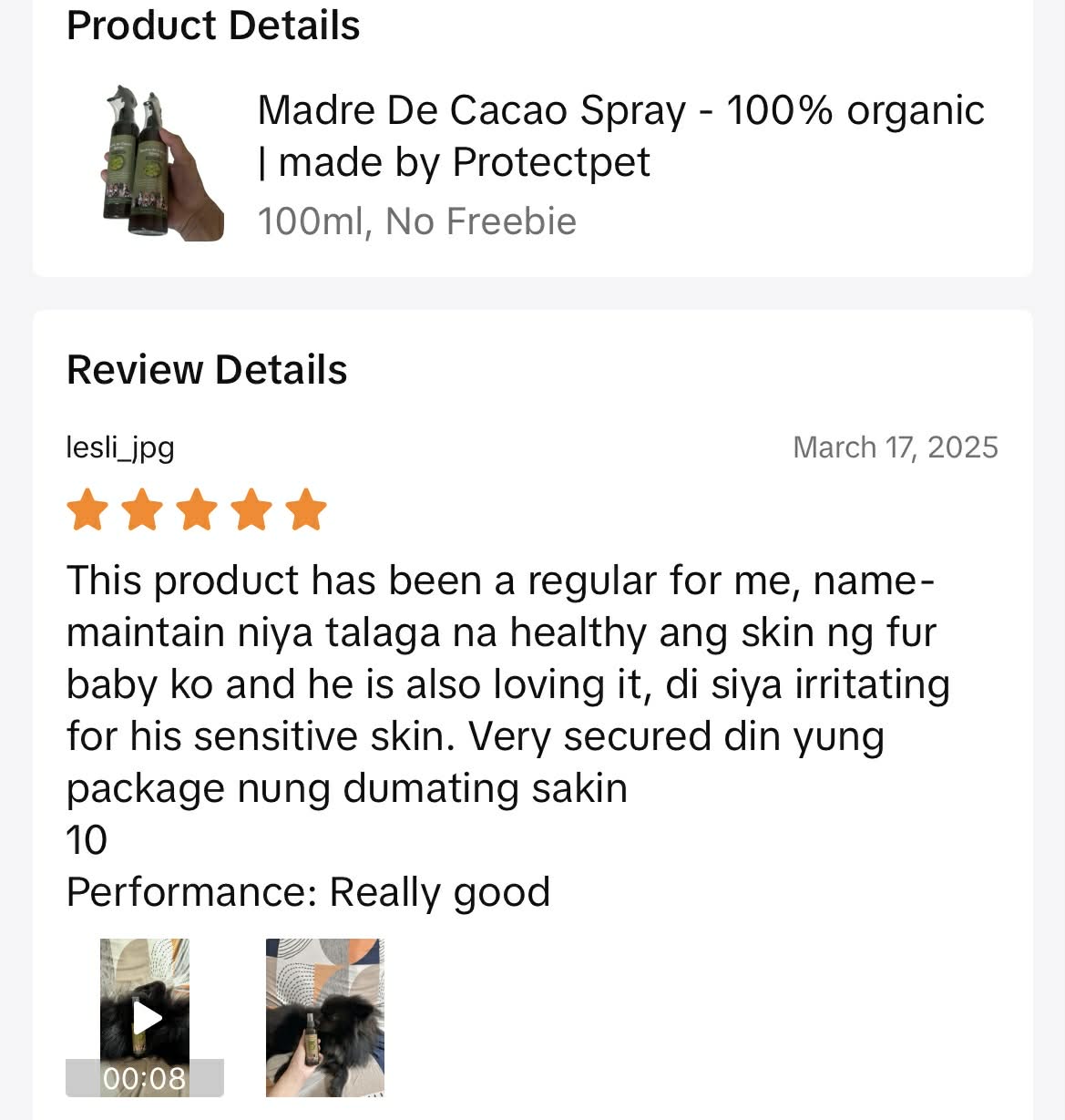 Customer testimonial